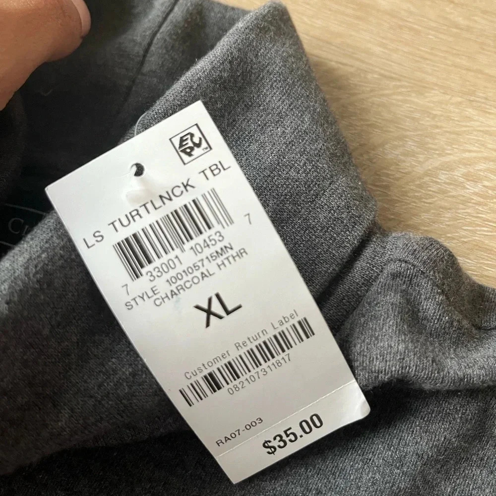 NWT Club Room Men's Solid Turtleneck Cotton Gray XL - Picture 4 of 8